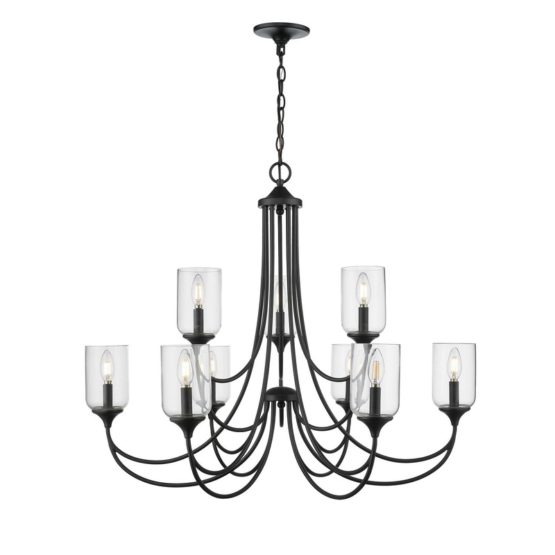 Millennium 22409-MB Waddingham Nine Light Chandelier, Matte Black