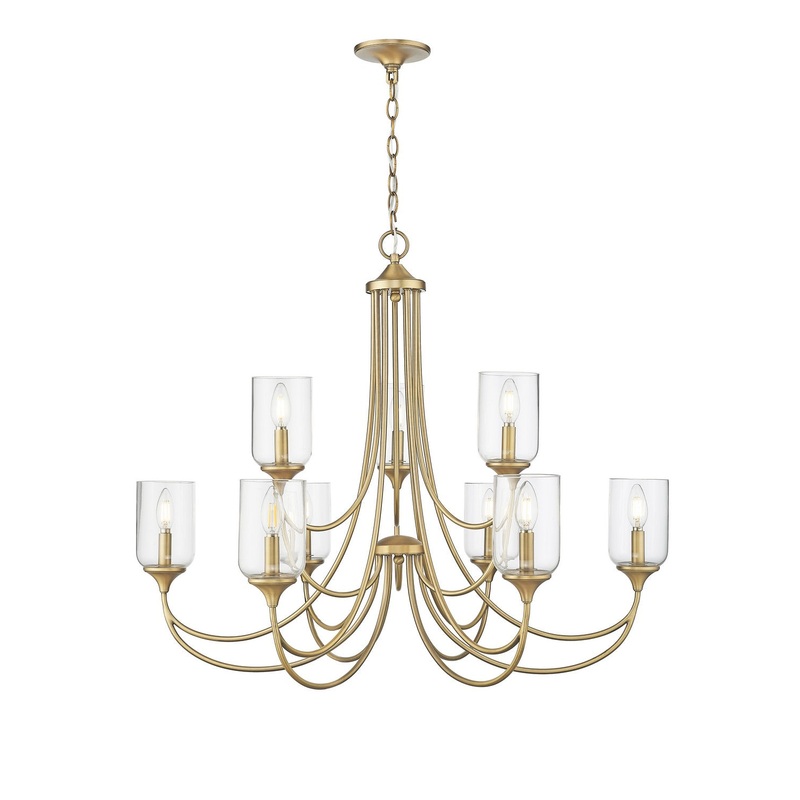 Millennium 22409-VB Waddingham Nine Light Chandelier, Vintage Brass