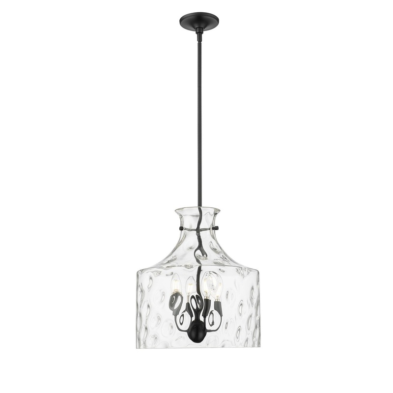 Millennium 22604-MB Santorini Four Light Pendant, Matte Black