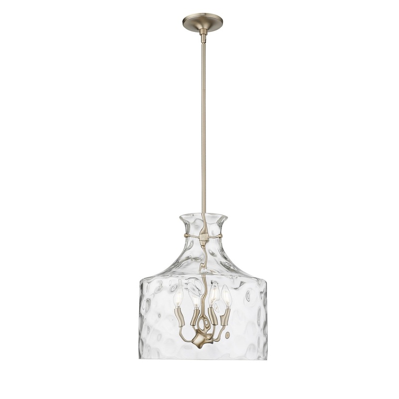 Millennium 22604-MG Santorini Four Light Pendant, Modern Gold