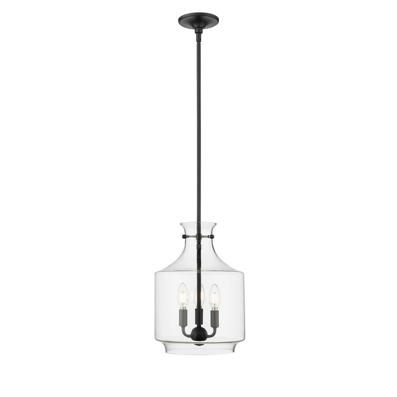 Millennium 22803-MB Mahannah Three Light Pendant, Matte Black