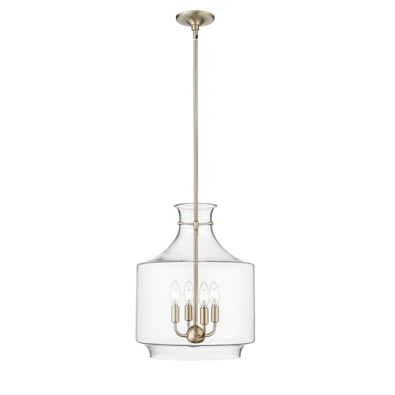 Millennium 22804-MG Mahannah Four Light Pendant, Modern Gold