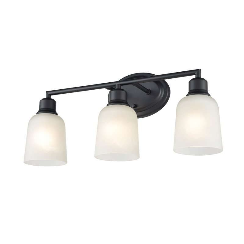 Millennium 2803-MB Amberle Three Light Vanity, Matte Black