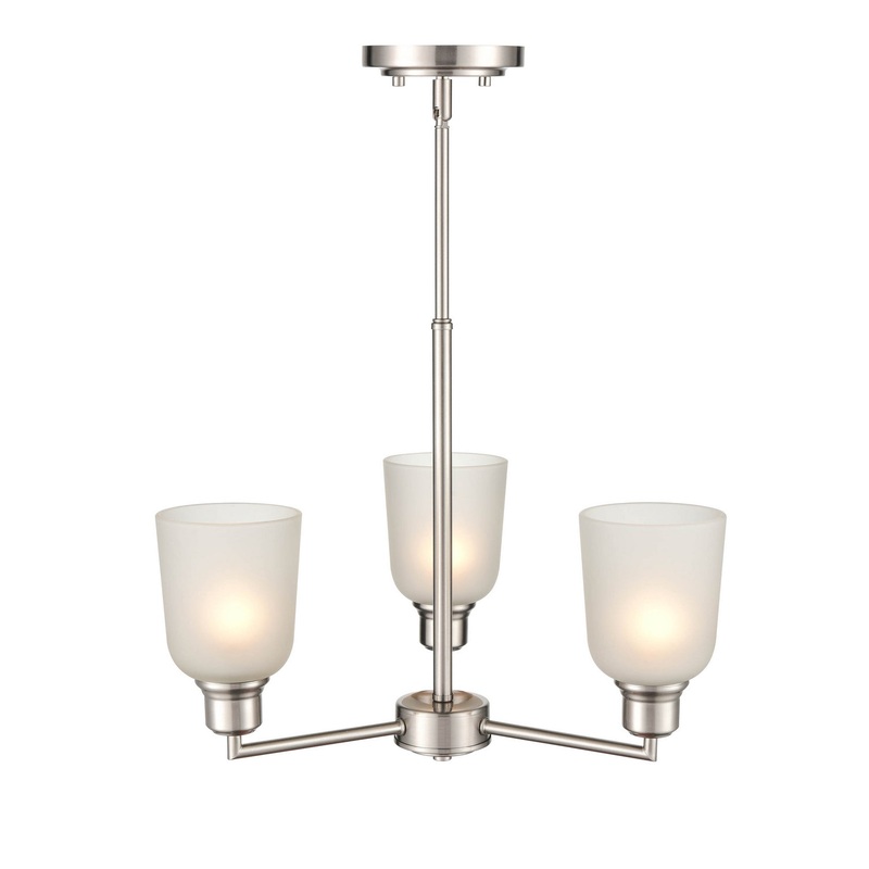 Millennium 2813-BN Amberle Three Light Chandelier, Brushed Nickel