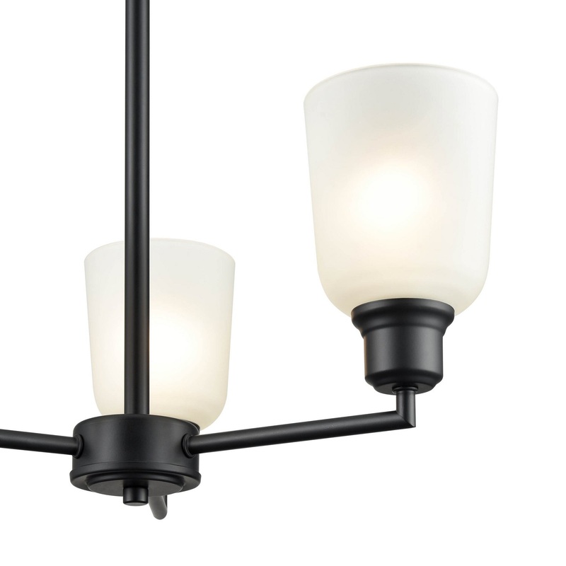 Millennium 2813-MB Amberle Three Light Chandelier, Matte Black