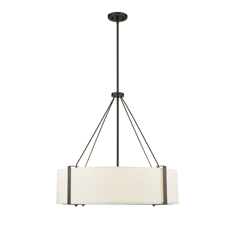 Millennium 28206-MB/WH Telfar Six Light Pendant, Matte Black/White