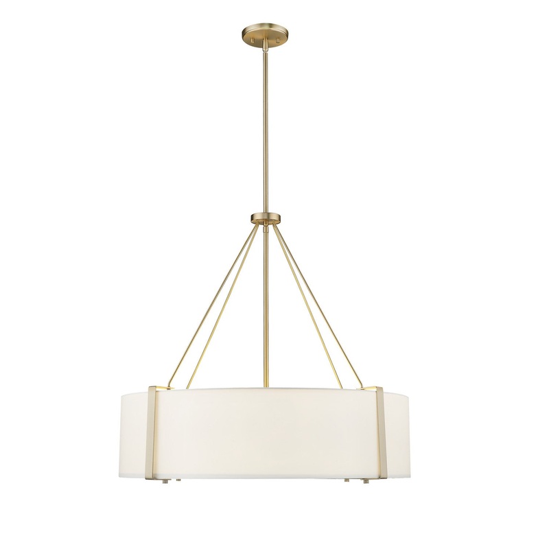 Millennium 28206-MG/WH Telfar Six Light Pendant, Modern Gold/White