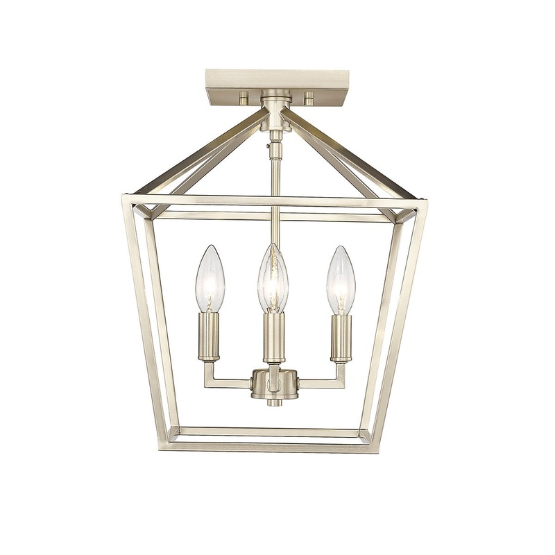 Millennium 3334-MG Four Light Semi Flush Mount, Modern Gold