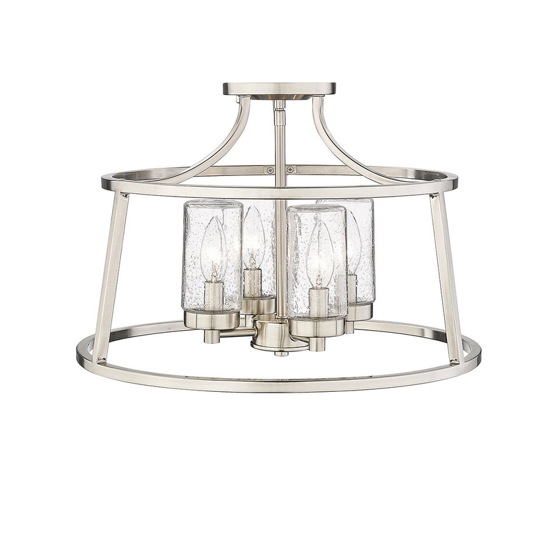 Millennium 4184-BN Errol Four Light Semi Flush Mount, Brushed Nickel