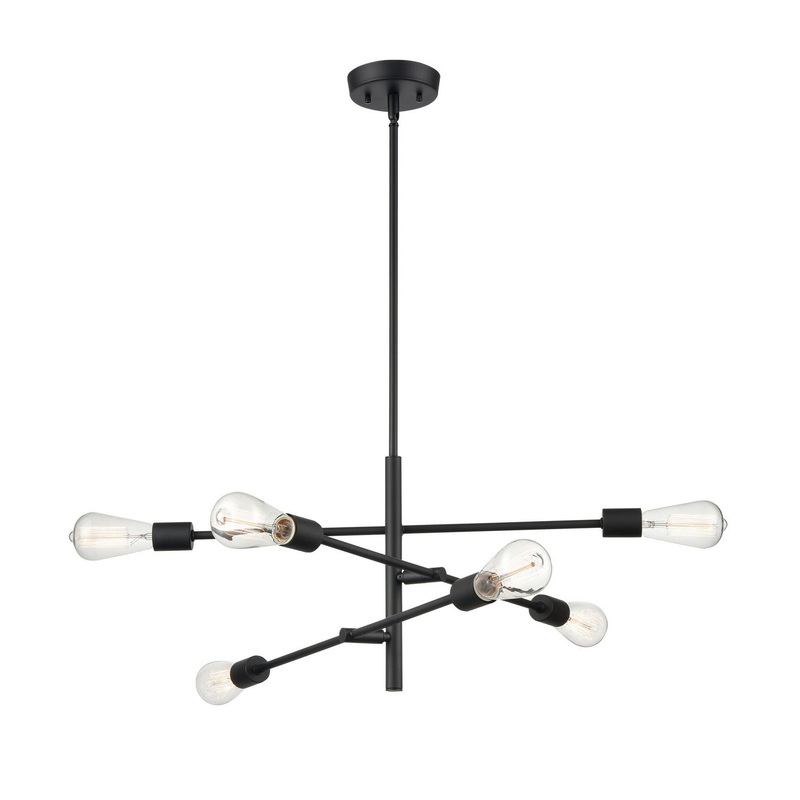 Millennium 4246-MB Decco Six Light Pendant, Matte Black