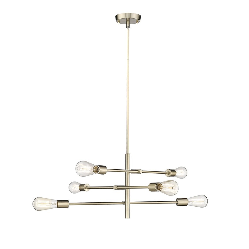 Millennium 4246-MG Decco Six Light Pendant, Modern Gold