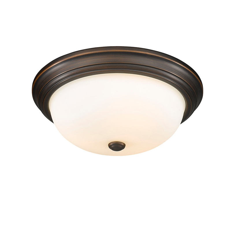 Millennium 4905-RBZ Three Light Flushmount, Rubbed Bronze