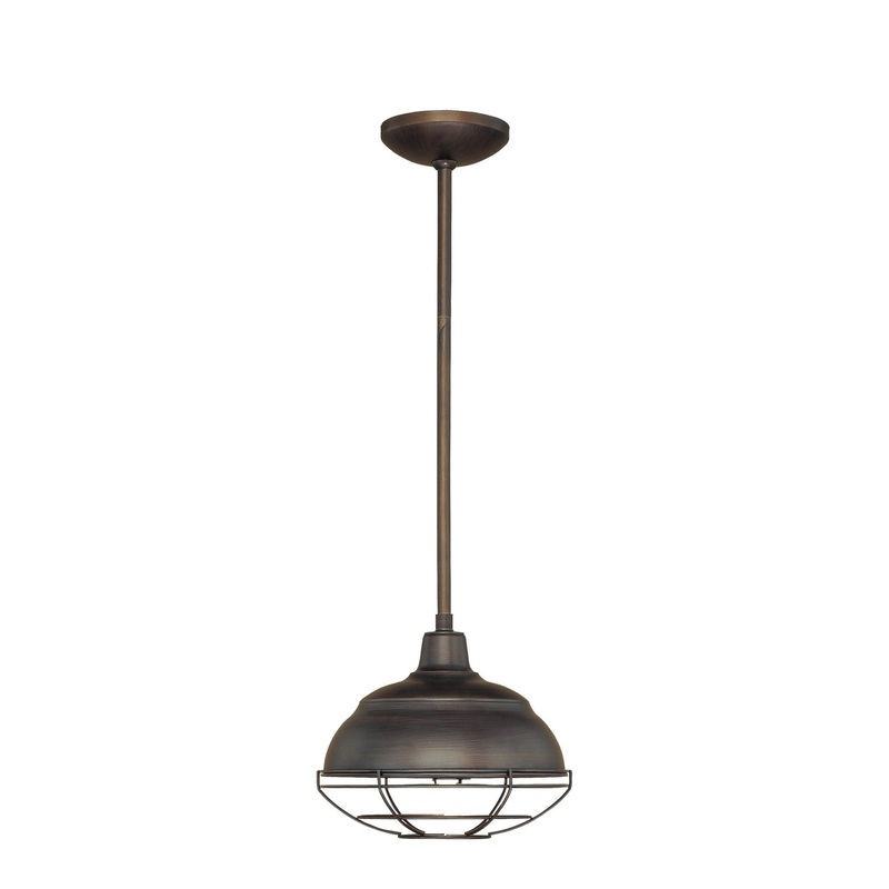 Millennium 5301-RBZ Neo-Industrial One Light Mini Pendant, Rubbed Bronze