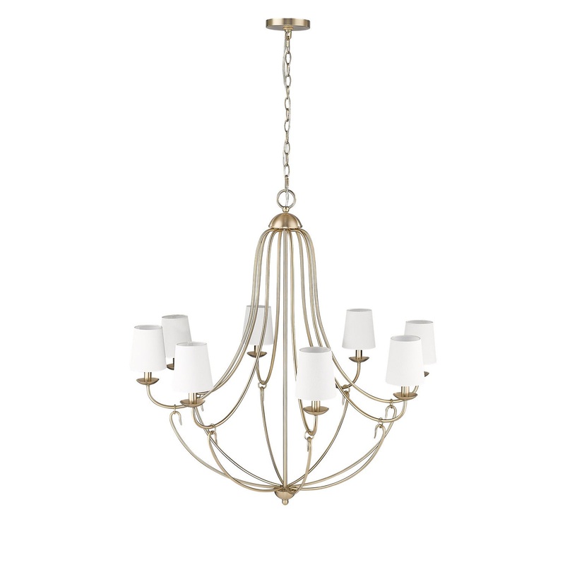 Millennium 12108-MG Eisley Eight Light Chandelier, Modern Gold