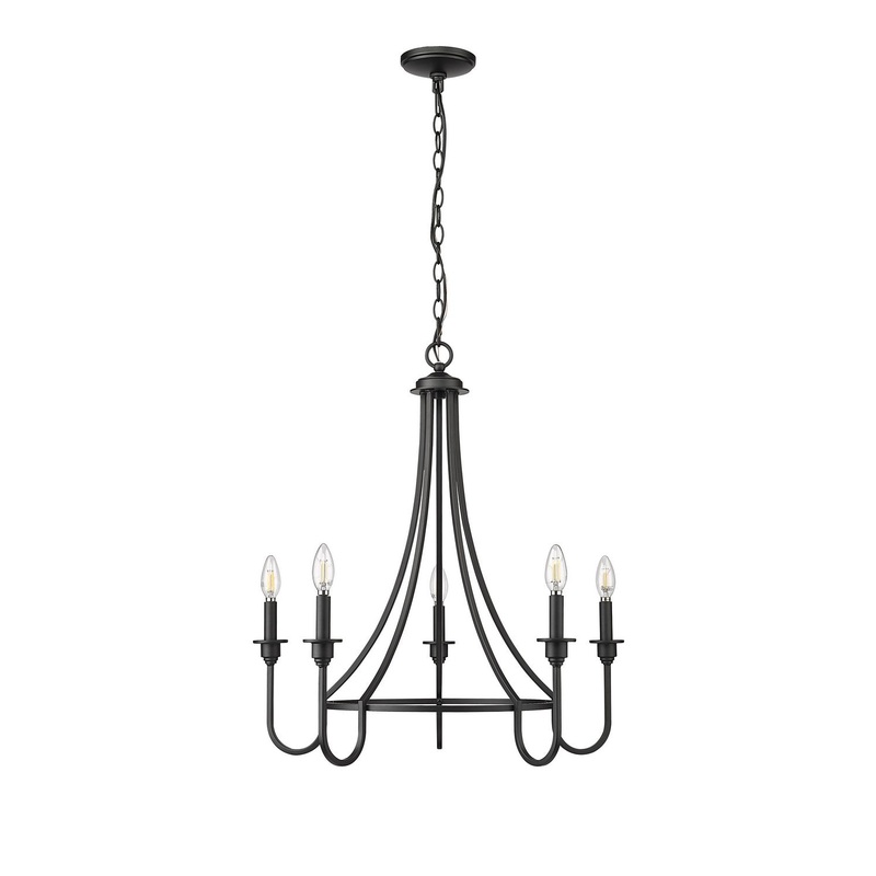 Millennium 12205-MB Artemis Five Light Chandelier, Matte Black