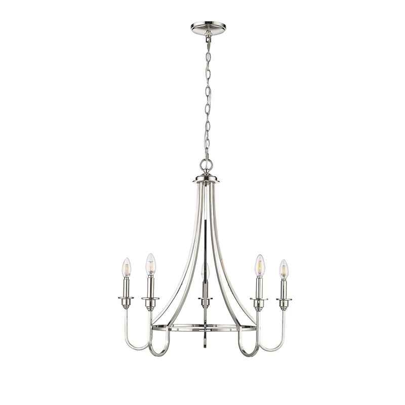 Millennium 12205-PN Artemis Five Light Chandelier, Polished Nickel