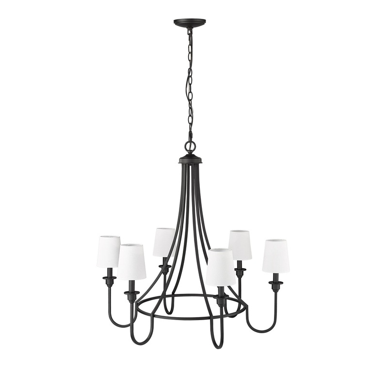 Millennium 12206-MB Artemis Six Light Chandelier, Matte Black