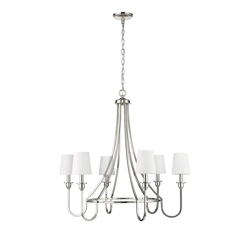 Millennium 12206-PN Artemis Six Light Chandelier, Polished Nickel