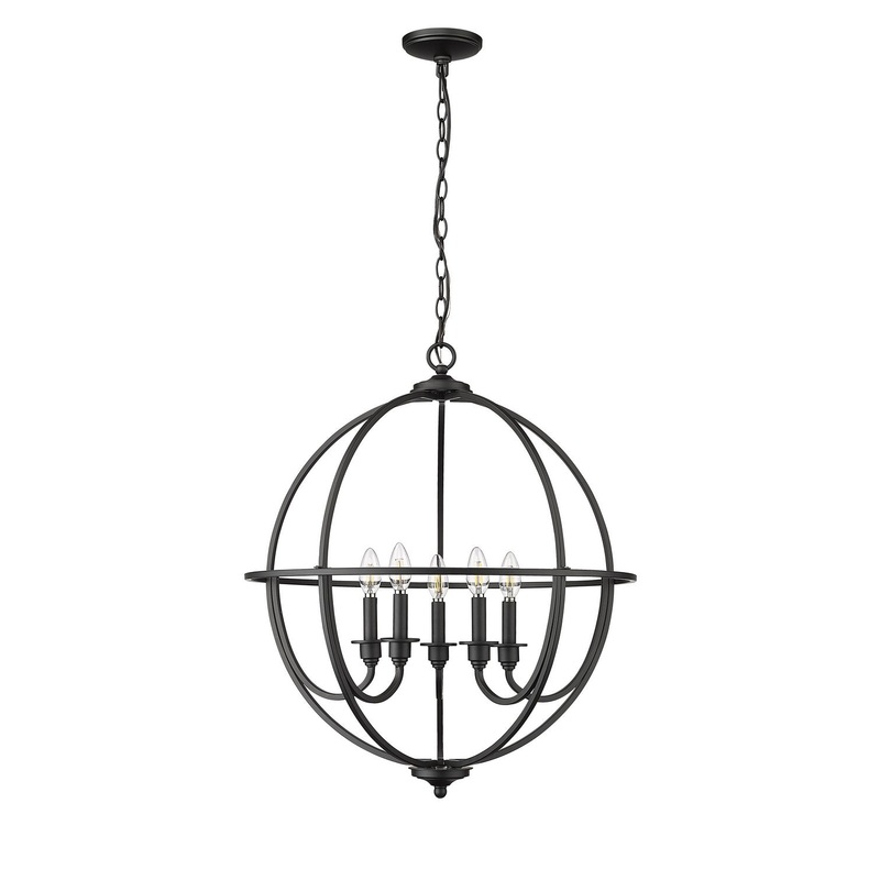 Millennium 12305-MB Artemis Five Light Chandelier, Matte Black