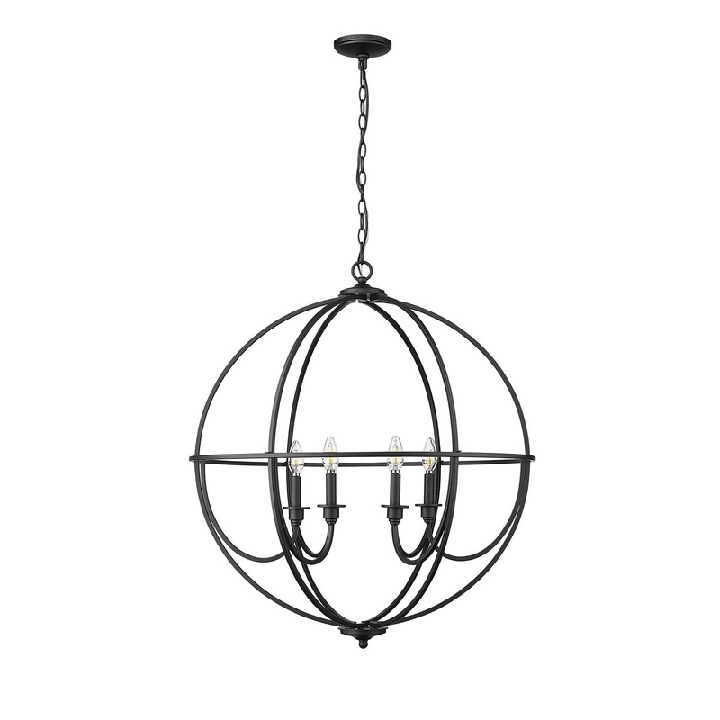 Millennium 12306-MB Artemis Six Light Chandelier, Matte Black
