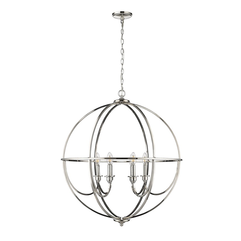 Millennium 12306-PN Artemis Six Light Chandelier, Polished Nickel