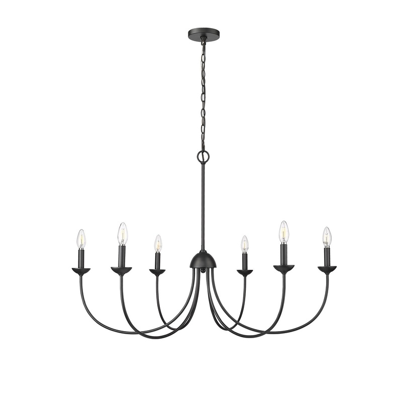 Millennium 12406-MB Huxley Six Light Chandelier, Matte Black