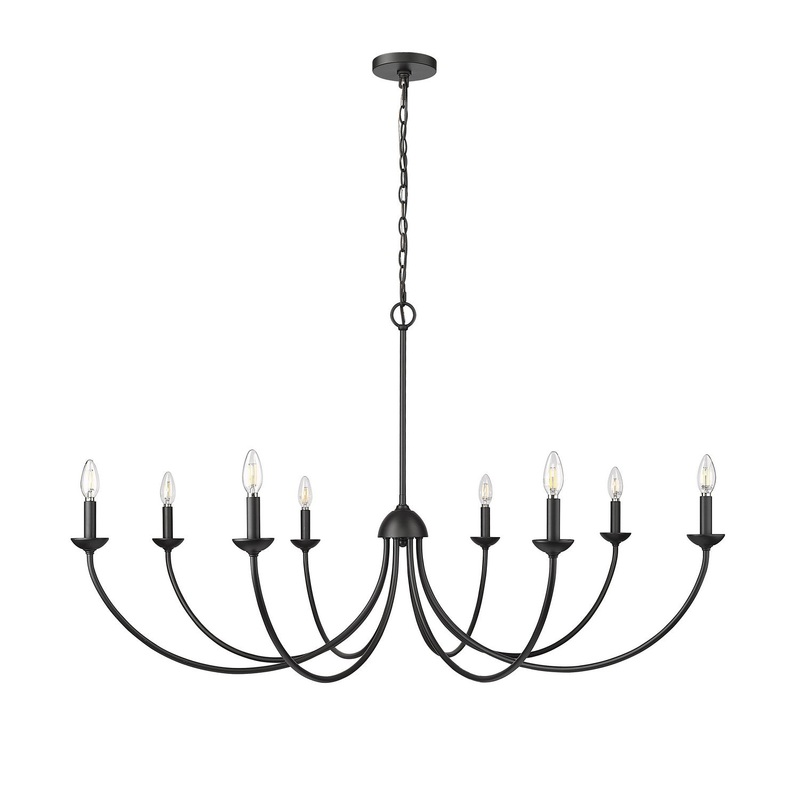 Millennium 12408-MB Huxley Eight Light Chandelier, Matte Black