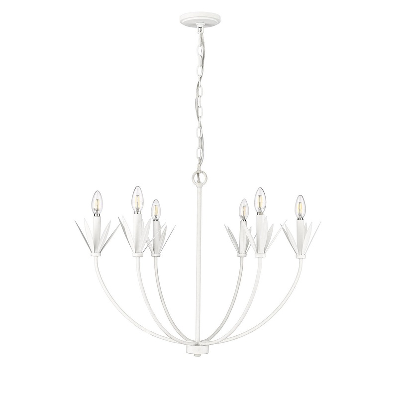 Millennium 12706-TWH Primrose Six Light Chandelier, Textured White