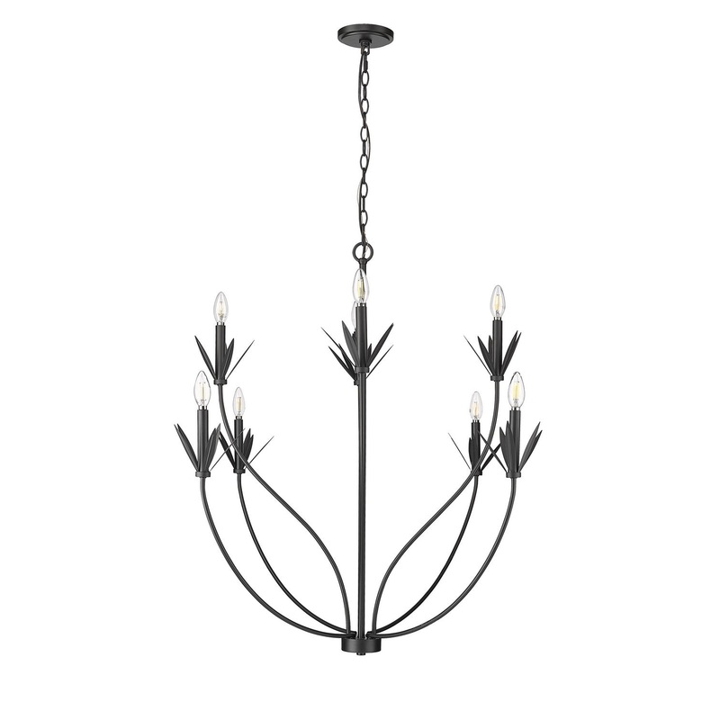 Millennium 12708-MB Primrose Eight Light Chandelier, Matte Black