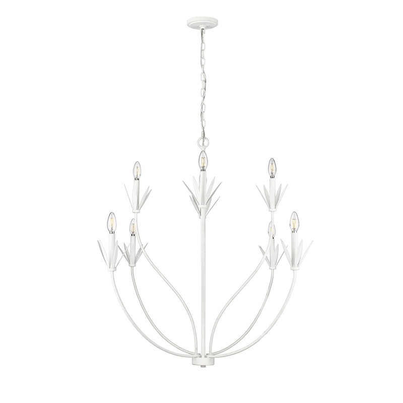 Millennium 12708-TWH Primrose Eight Light Chandelier, Textured White