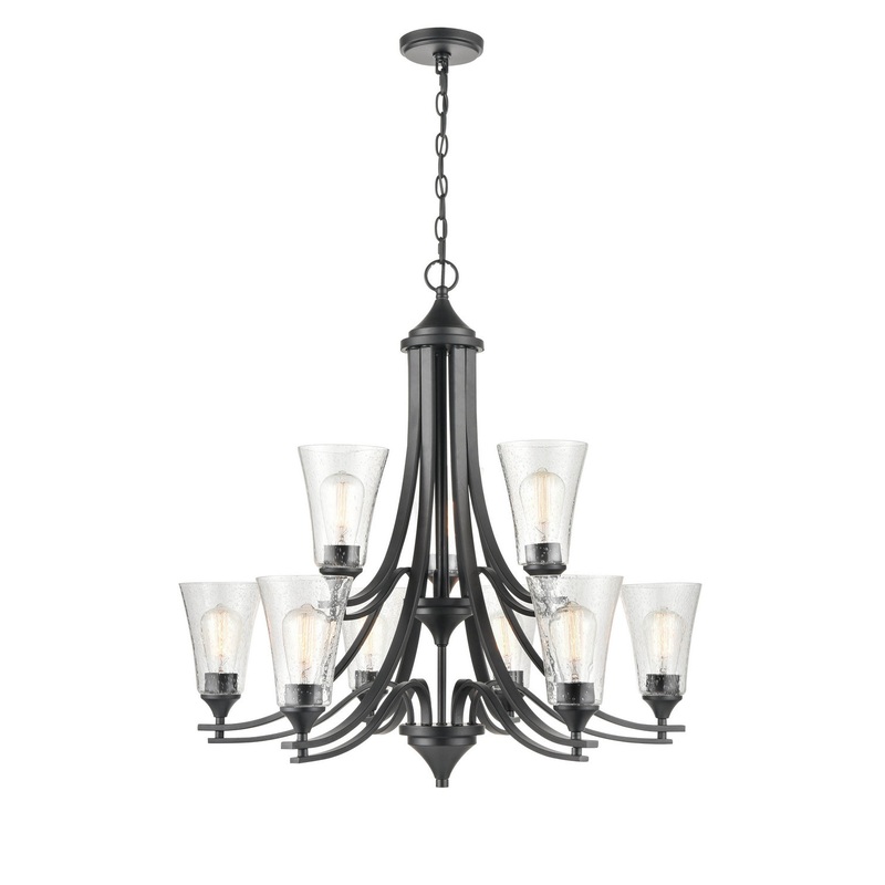 Millennium 1469-MB Natalie Nine Light Chandelier, Matte Black