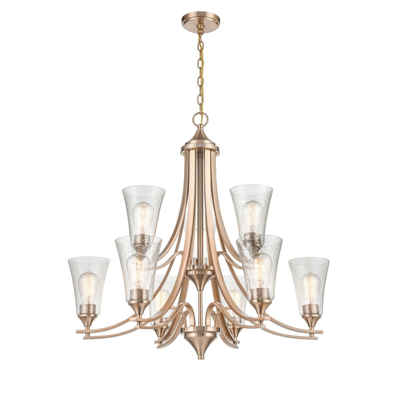 Millennium 1469-MG Natalie Nine Light Chandelier, Modern Gold