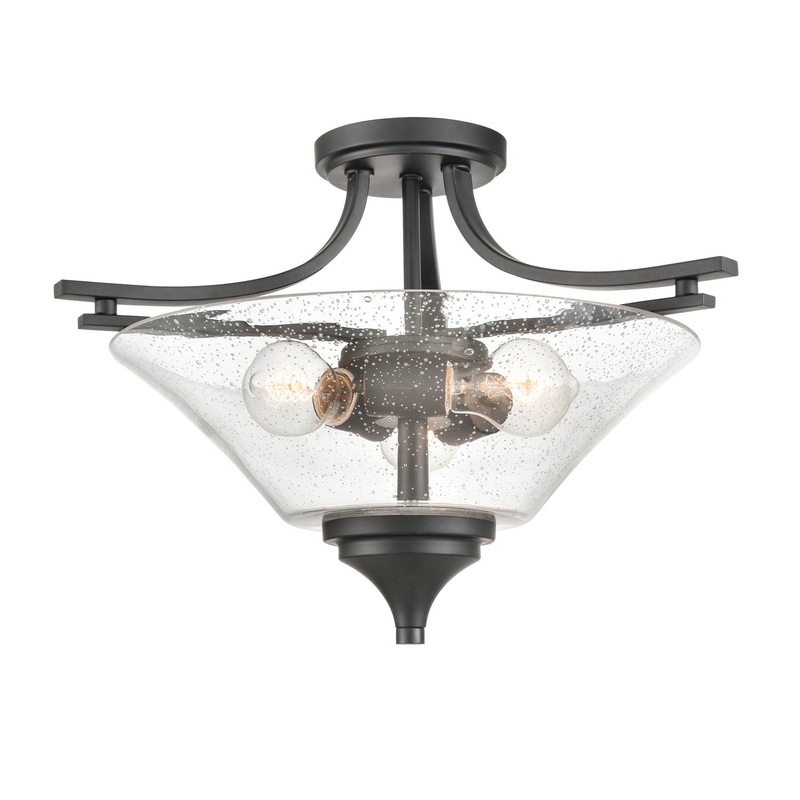 Millennium 1483-MB Natalie Three Light Semi-Flush Mount, Matte Black