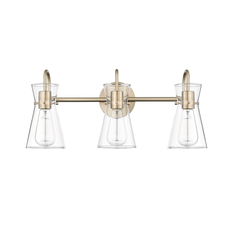 Millennium 21003-MG Camellia Three Light Vanity, Modern Gold