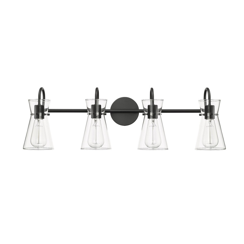 Millennium 21004-MB Camellia Four Light Vanity, Matte Black