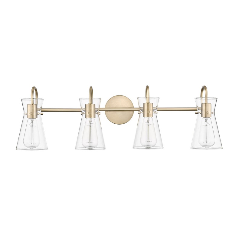 Millennium 21004-MG Camellia Four Light Vanity, Modern Gold
