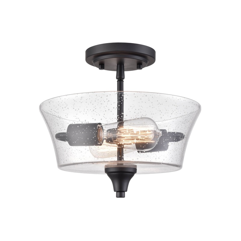 Millennium 2110-MB Caily Two Light Semi-Flush Mount, Matte Black