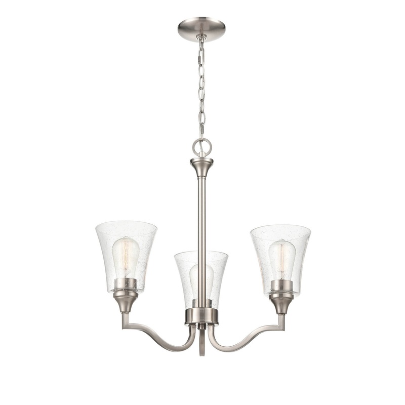 Millennium 2113-BN Caily Three Light Chandelier, Brushed Nickel