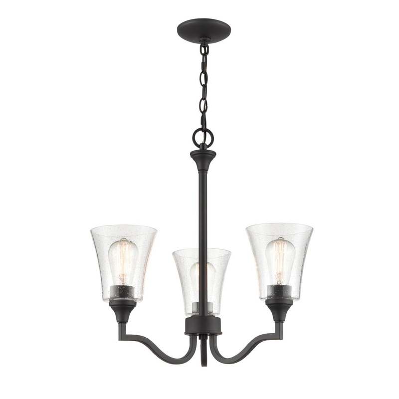Millennium 2113-MB Caily Three Light Chandelier, Matte Black