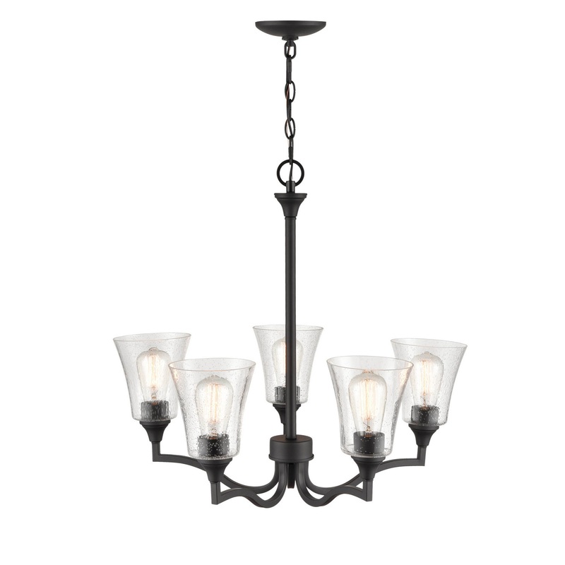 Millennium 2115-MB Caily Five Light Chandelier, Matte Black
