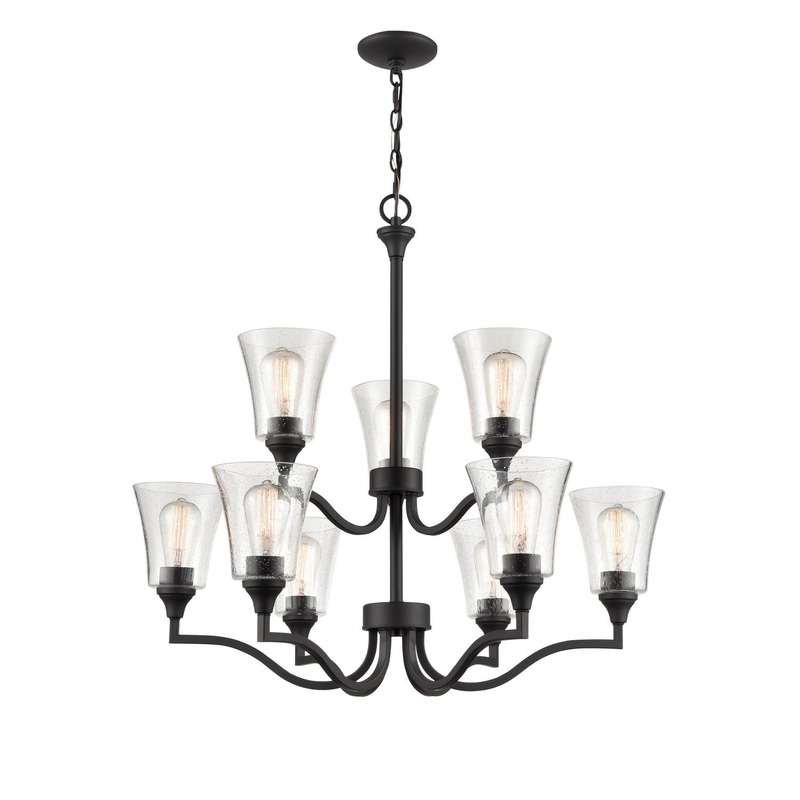Millennium 2119-MB Caily Nine Light Chandelier, Matte Black