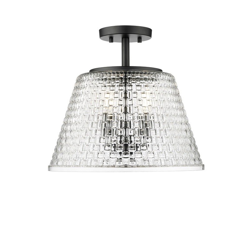Millennium 22100-MB Saben Three Light Semi-Flush Mount, Matte Black