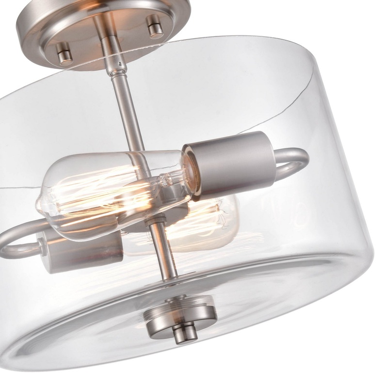 Millennium 2710-BN Verlana Two Light Semi-Flush Mount, Brushed Nickel