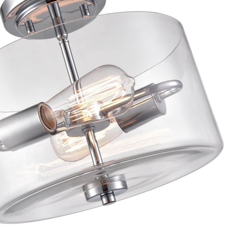 Millennium 2710-CH Verlana Two Light Semi-Flush Mount, Chrome