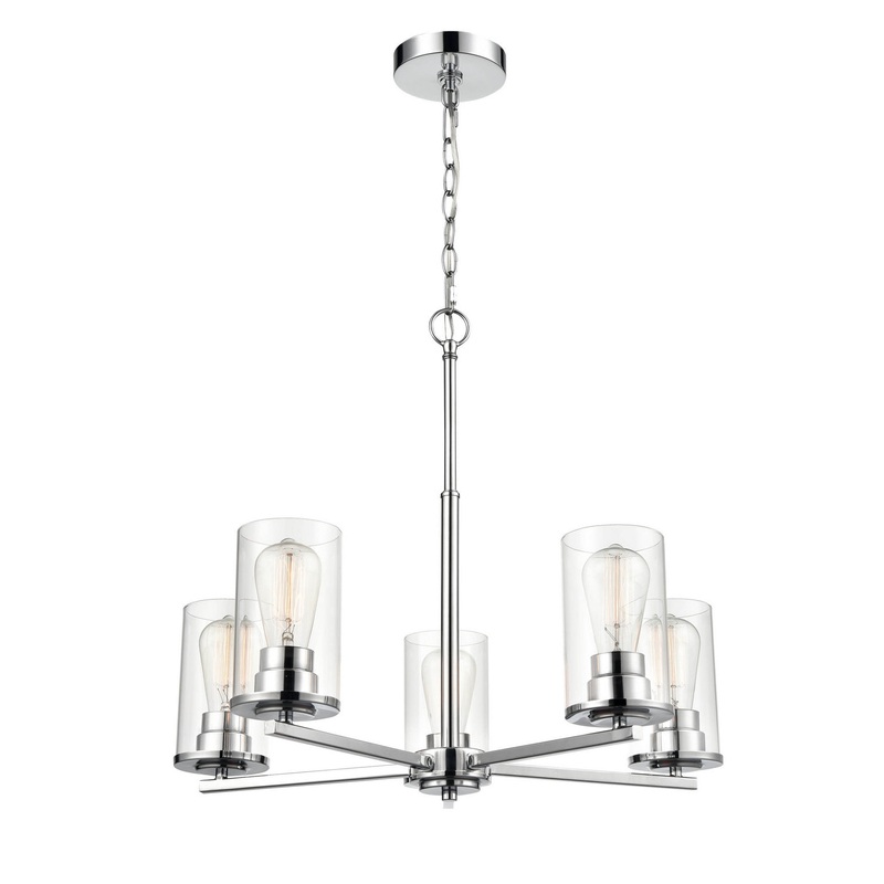 Millennium 2715-CH Verlana Five Light Chandelier, Chrome