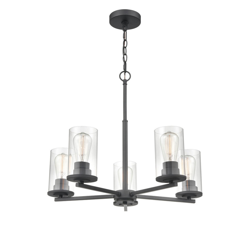 Millennium 2715-MB Verlana Five Light Chandelier, Matte Black