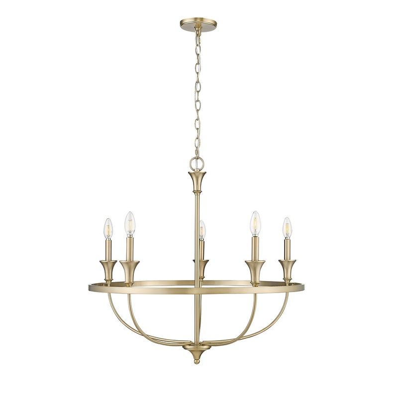 Millennium 28005-MG Emery Five Light Chandelier, Modern Gold