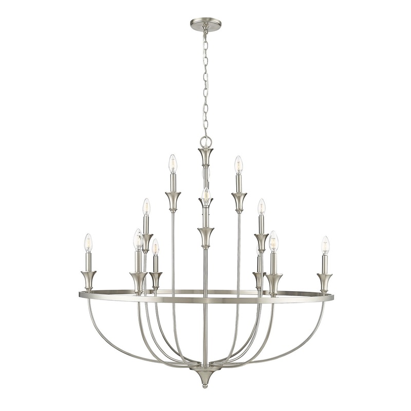 Millennium 28012-BN Emery 12 Light Chandelier, Brushed Nickel