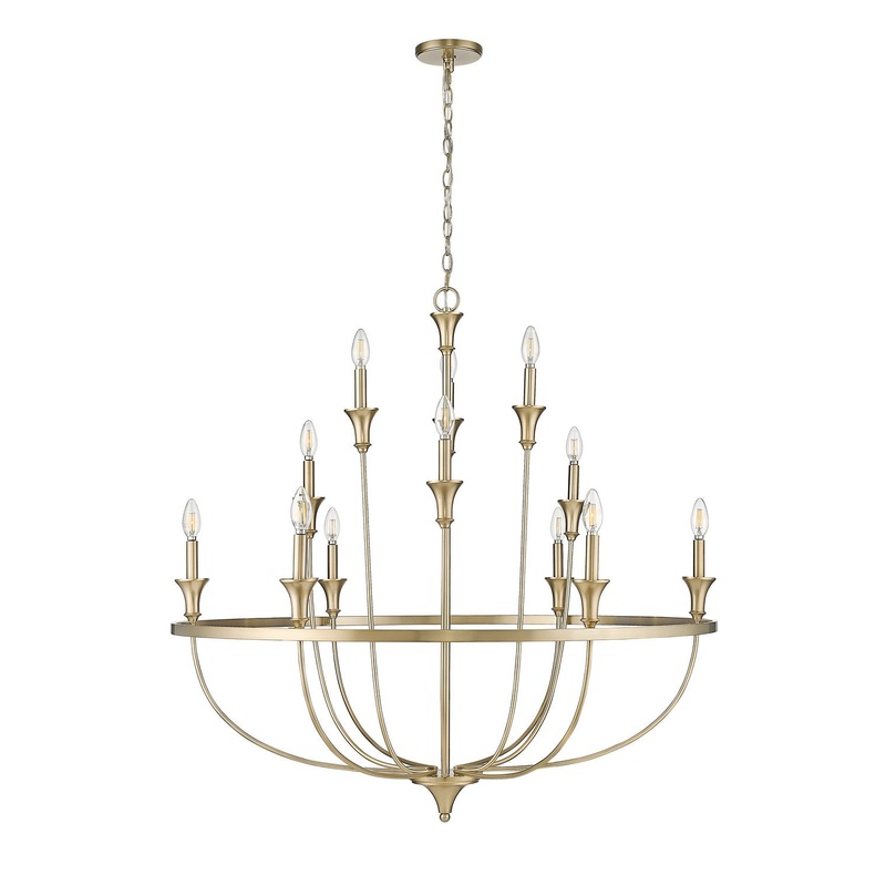 Millennium 28012-MG Emery 12 Light Chandelier, Modern Gold