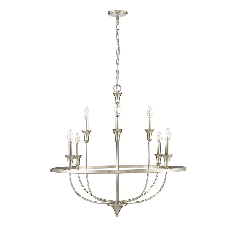 Millennium 28108-BN Emery Eight Light Chandelier, Brushed Nickel